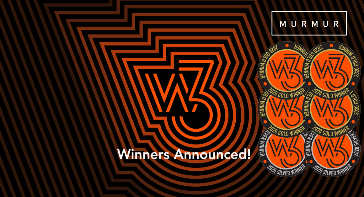 Murmur Only Australian Agency to Win at W3 Awards Taking 4 x Gold, 2 x Silver Awards.